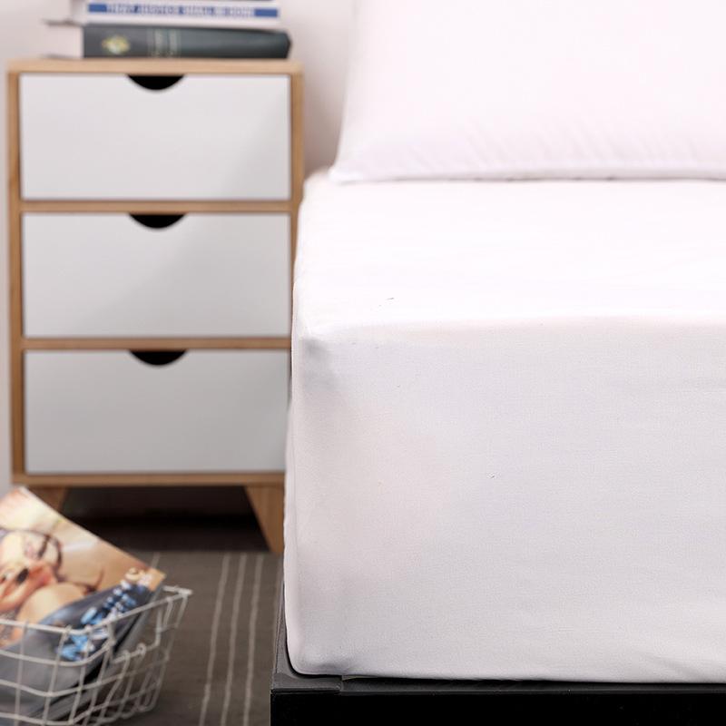 Solid Fitted Bed Sheet Mattress Protect Cover 80/120X200 With Elastic Band Sheets King Queen Double Single