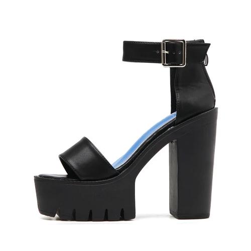 Fashion European nightclubs dj bar singer ds performance shoes cross belt 13cm thick super high heel waterproof platform sandals