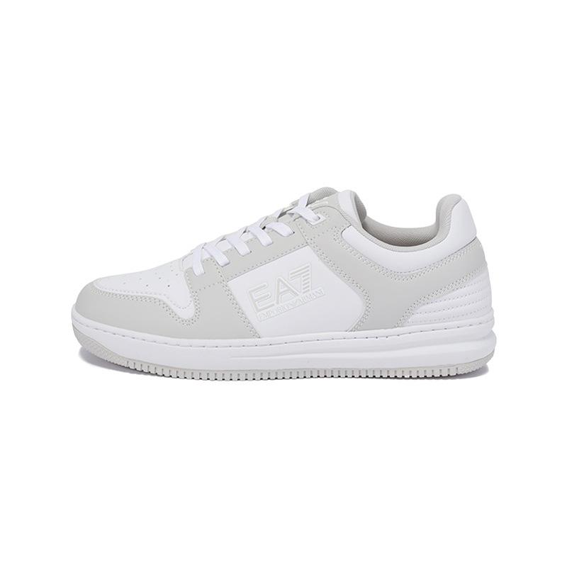 Emporio Armani EA7 Logo Lace-Up Thick Sole Low-Top Sneakers Unisex sneakers Gray White X8X189XK404T997 40