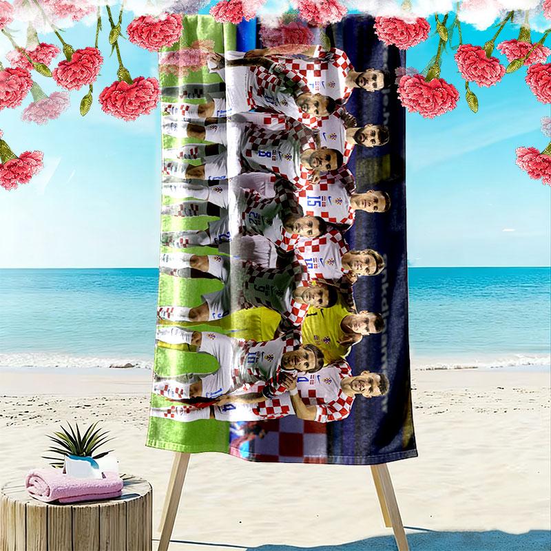 Croatia Print Beach Towel, Large Soft Quick Dry Towel for Beach Camping Swimming