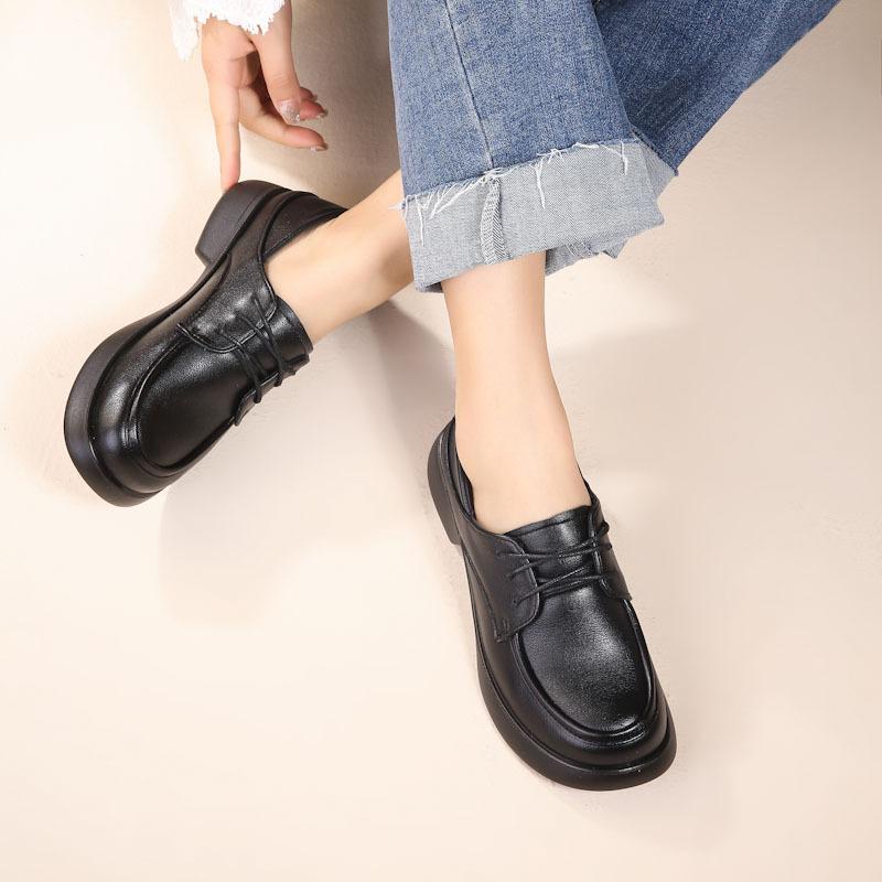 

Женские лоферы на каждый день, удобные черные туфли для работы, из натуральной кожи, обувь слипоны для мам 41 чёрный