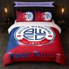 Bolton Wanderers FC Individuelles Namens-Text-Bettwäscheset 1 Bettbezug+2 Kissenbezüge Fußball-Logo Personalisierte Geschenkidee für besondere Anlässe Schlafzimmerdekoration