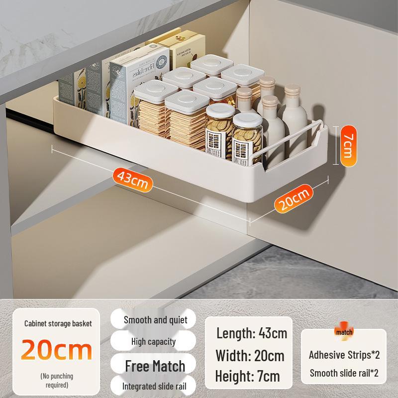 Kitchen Sink Pull-Out Basket Organizer Drawer