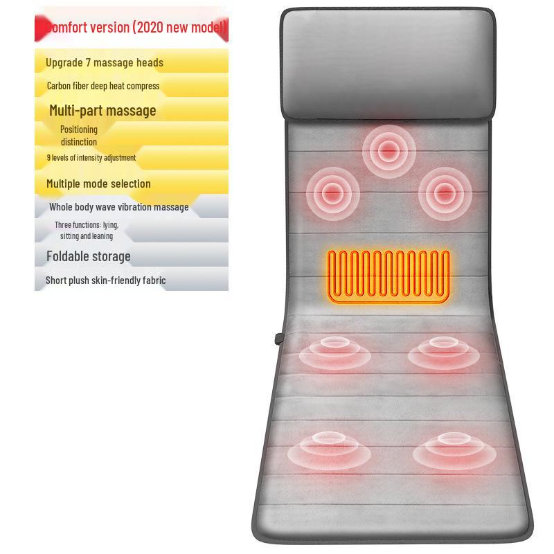 Foldable Full Body Massage Mattress with Heated Cervical Spine and Waist Relief for Home Use