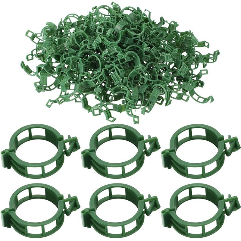 100-Pack Climbing Plant Fixing Clips - Green Vine Support Buckles for Plant Climbing and Stability