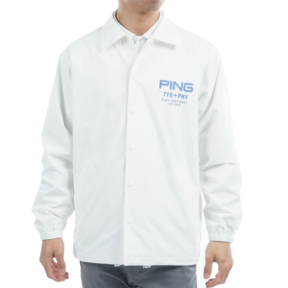 

PING Apparel Эластичная куртка тренера для размера Размер 3L Мужская Водоотталкивающая, Гольф, 621-5120107 030_Белый,