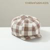 New Children's Plaid Front Hat Spring and Autumn Retro Baseball Cap Painter Hat Baby British Breathable Outdoor Beret