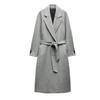 Fall and Winter New Product with Belt Casual Warm All-Matching Wool Blend Long Overcoat Outerwear 9174284