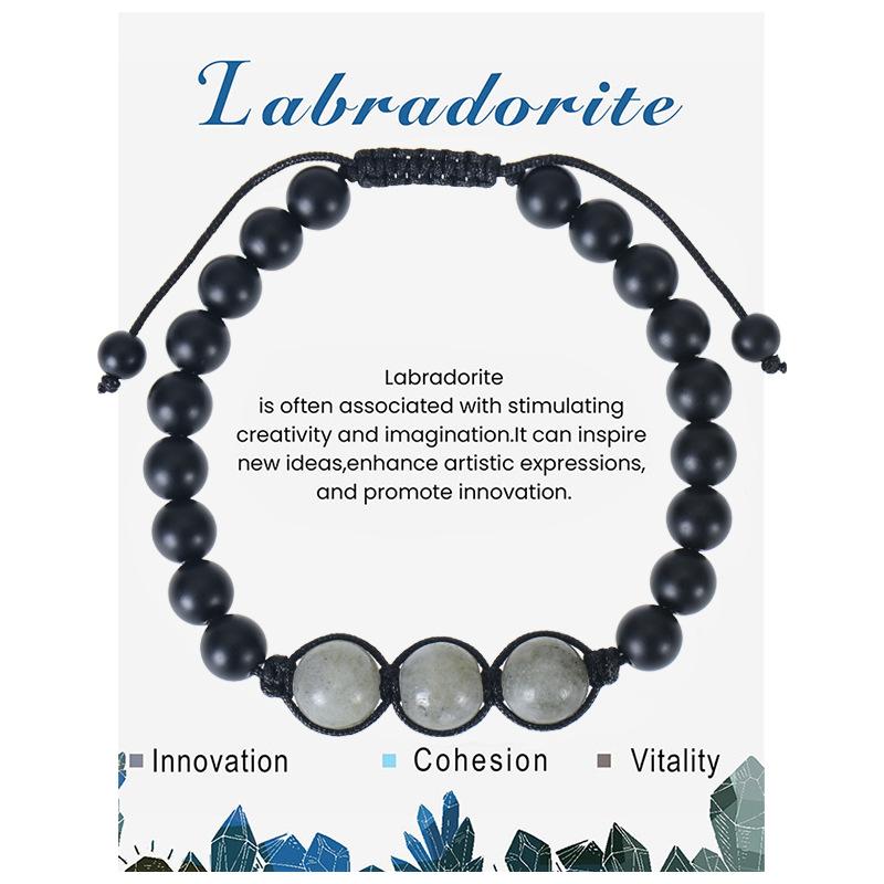 

New Natural Stone Amethysts Bracelet with Card 8mm Pink Quartz Fluorite Beads Bracelet Adjustable for Women Men Couple