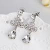 Lady Fashion Rhinestone Pendant Earrings Necklace Luxury Bridal Jewelry Set