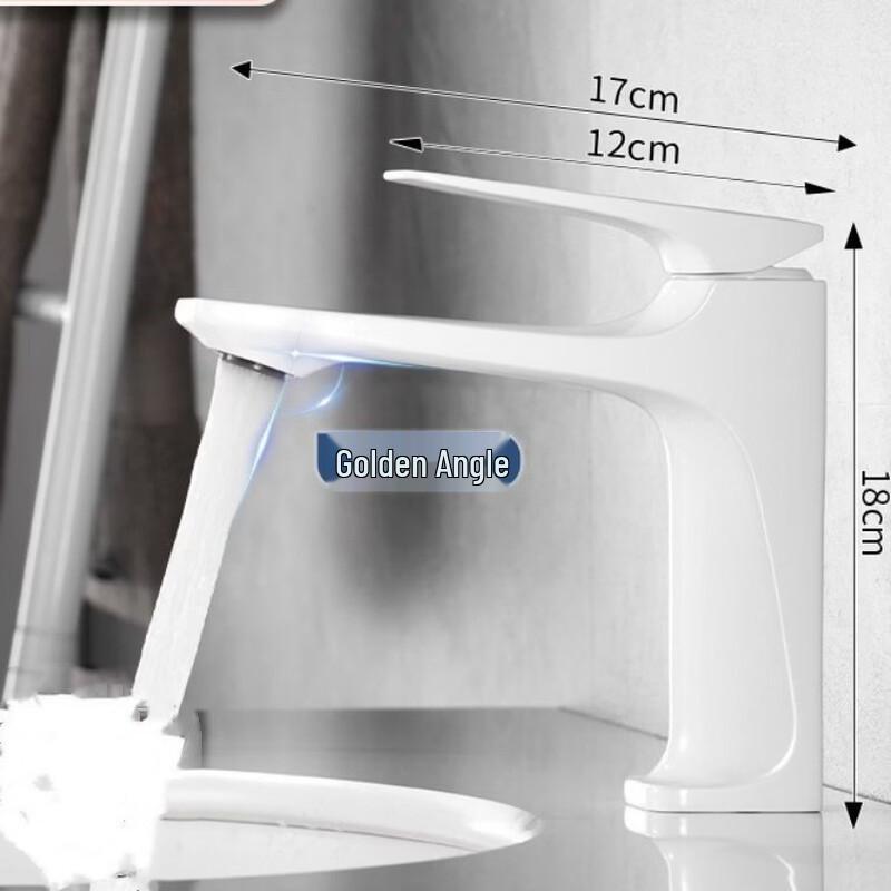 Lion Search Ceramic White Single Cold Basin Faucet
