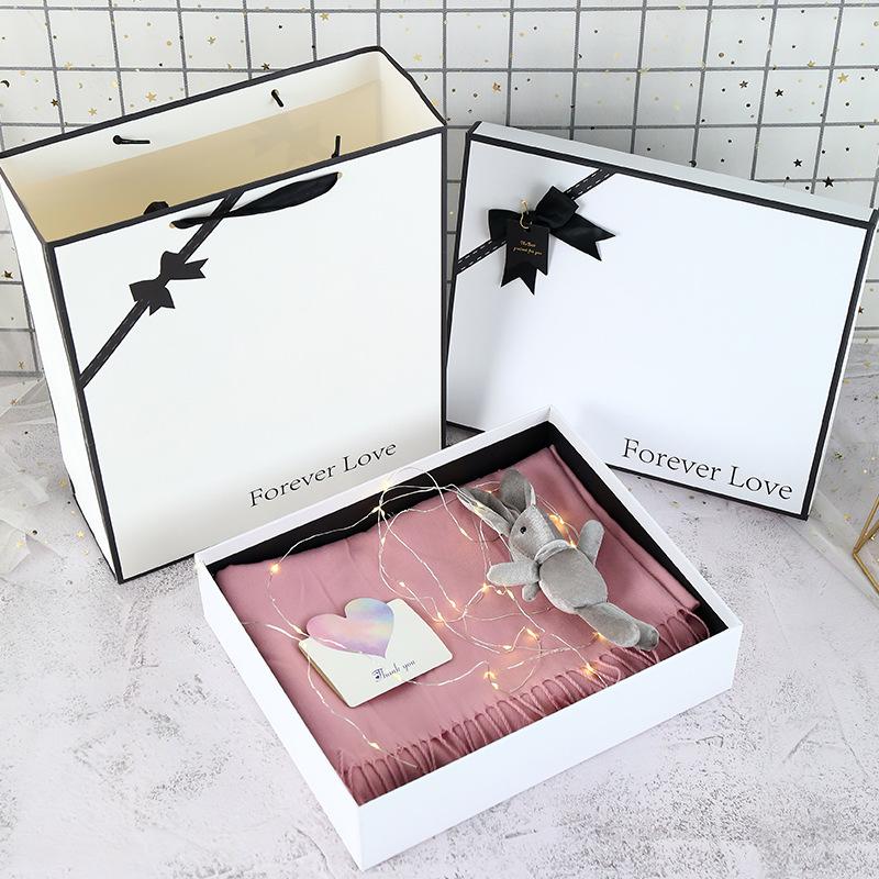 Pure White Bow Gift Box for Lipstick & Perfume Packaging