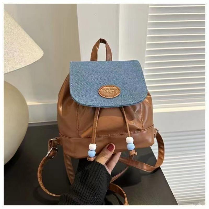 New personality retro cute high value denim fashion trend girl foreign style backpack small backpack women