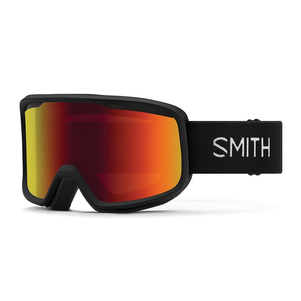 SMITH Frontier Black Goggles with Red Solex Mirror