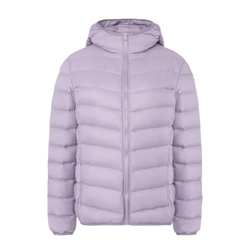 Korean Style Women's Hooded Down Jacket - Lightweight, Warm, Plus Size, Simple and Versatile for Autumn and Winter