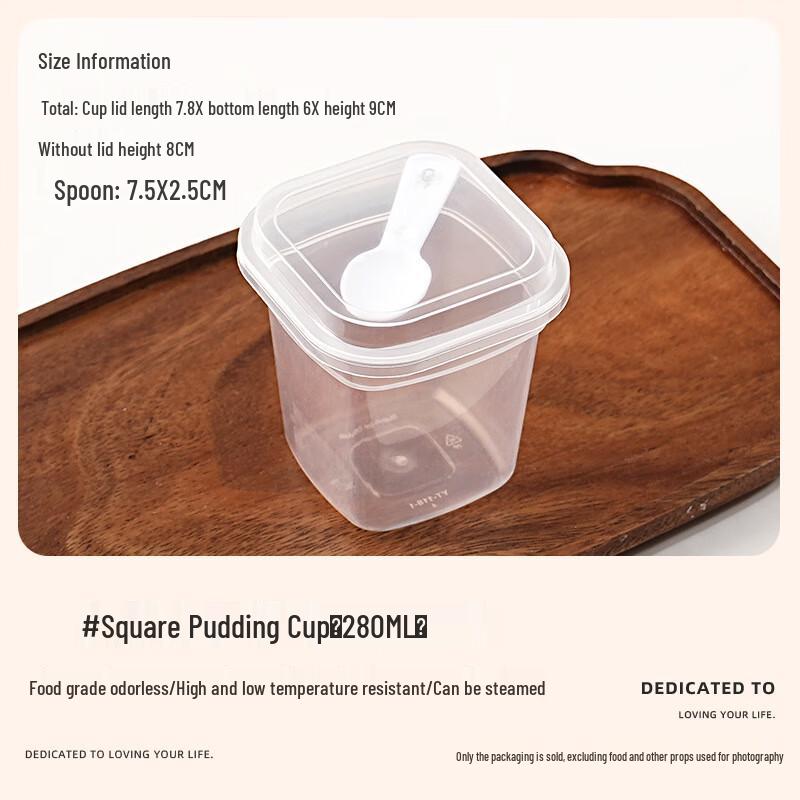 

Square Pudding Cups with Spoons