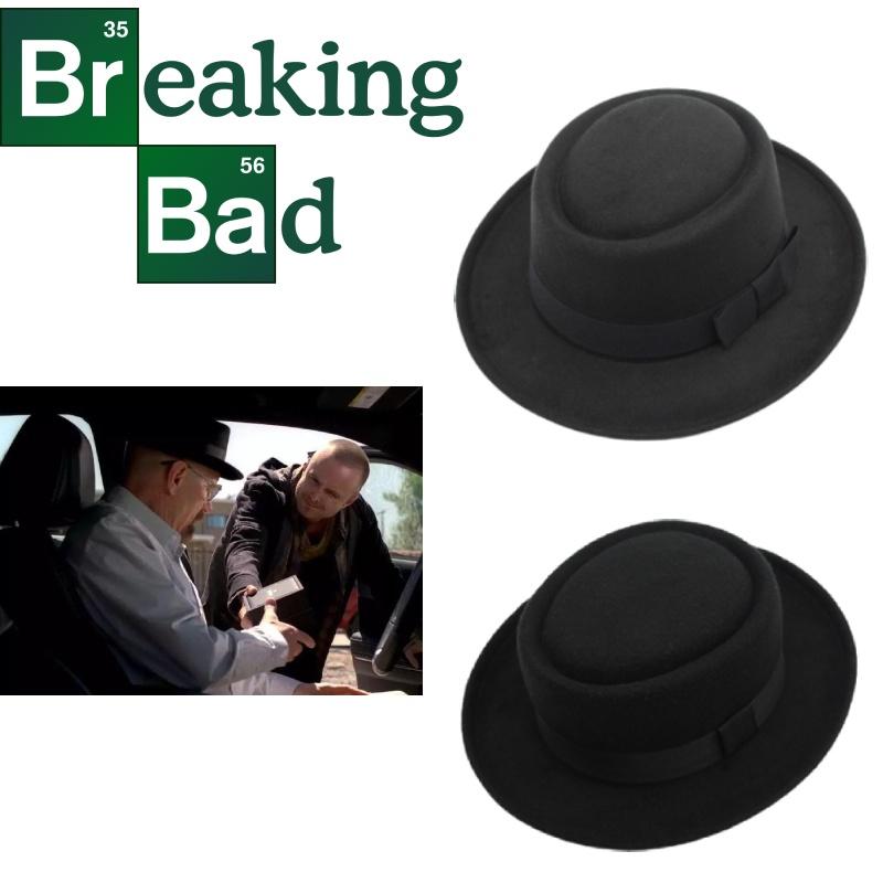 Stylish Breaking Bad Hat Short Brim And Round Top In Black