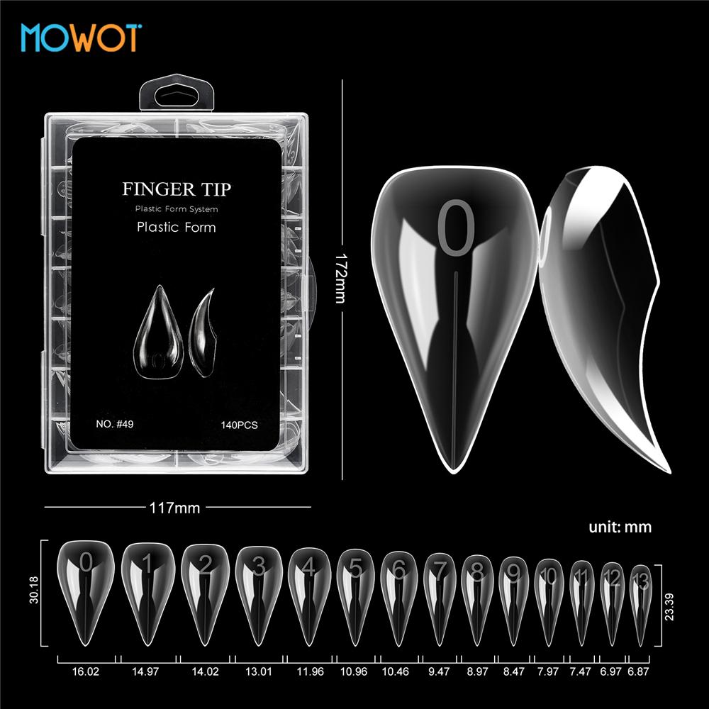 MOWOT 70pcs/140pcs Dual Nails Forms for Poly Nail Gel Full Cover Nail Extension Quick Building Gel Molds Acrylic Nail Top Forms