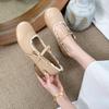 White French Small Fragrant Wind Light Mouth Thick Heel Single Shoes  New Spring Versatile Round Head Retro Mary Jane Shoes