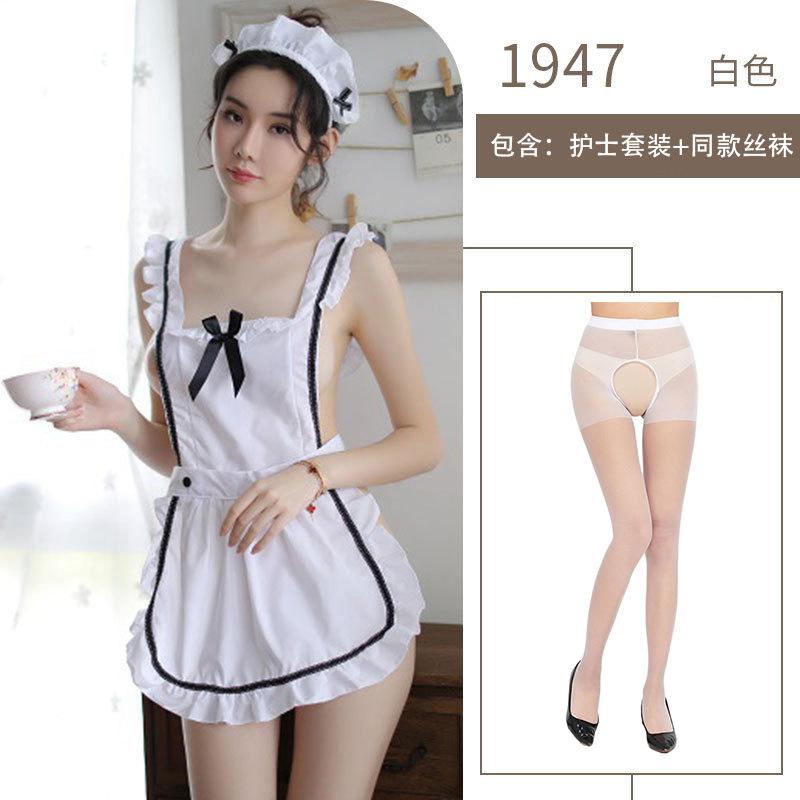 Sexy sexy underwear suspender backless pure maid uniform pure desire temptation one-piece free maid suit