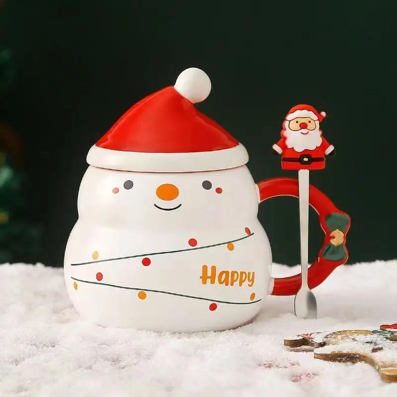 450 ml Leuke Kerst Koffie Mok Met Lepel Keramische Astronaut Vorm Melk Koffie Cup Festival Dárek Kerstman Thee Cup Nordic Mok