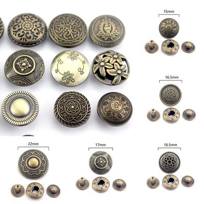10 Sets Leder Handwerk Druckknöpfe Verschlüsse Kupfer Druckknöpfe Kleidungsstück DIY Nähzubehör