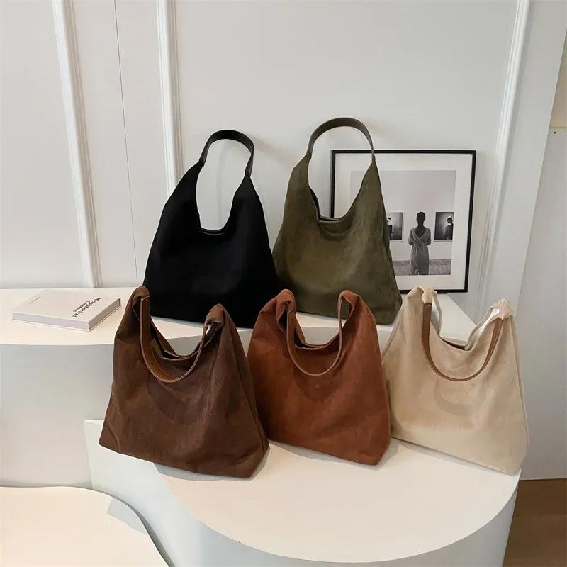 New Tote bag hand bill of lading shoulder women's bag retro simple large bag