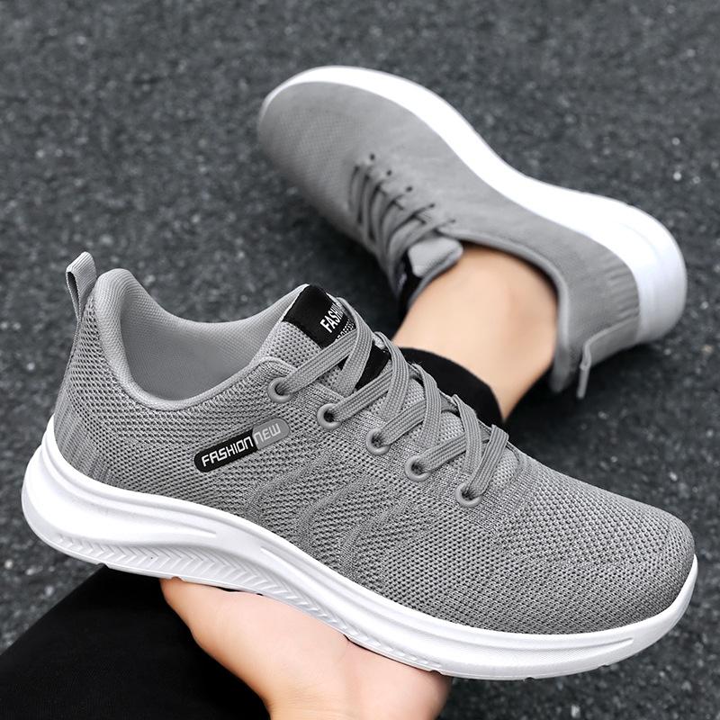 Men's Shoes Sports Shoes New Summer Breathable Mesh Shoes Soft Sole No Tired Feet Versatile Lace-up Men's Single Shoes