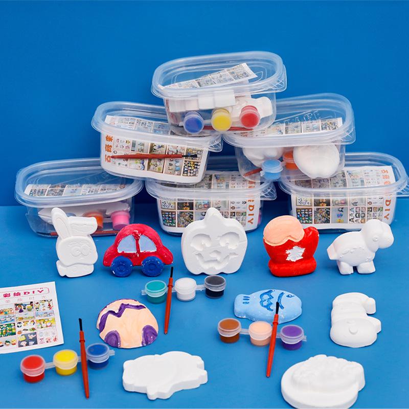 Handmade DIY Plaster Dolls for Kids: Cute Parent-Child Interactive Cartoon Painting Gift Set