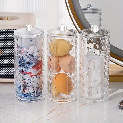Acryl Wattepad Rund Halter Scrunchie Halter Organizer Klar Aufbewahrungsbox Haargummis Ständer, Kosmetik Scrunchie Aufbewahrungsdisplay