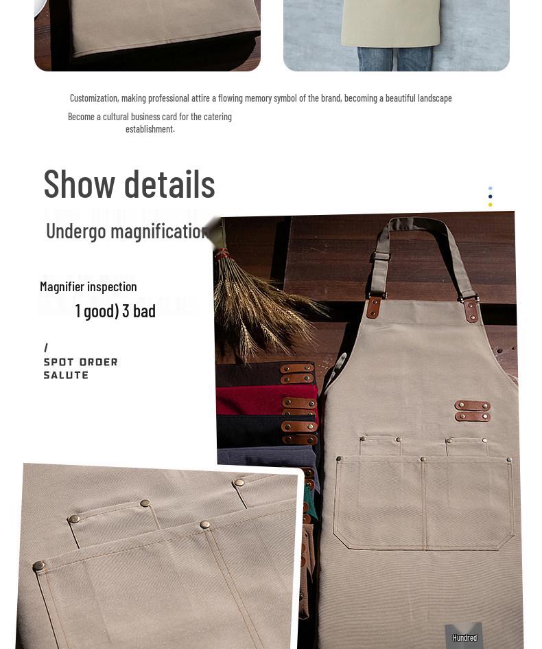 2026 Waterproof Canvas Apron with Logo for Men and Women In Catering and Restaurants