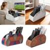 PU Leather Remote Control Holder Modern Universal Desktop Storage Box Cable Management Multi-Device Remote Control Organizer