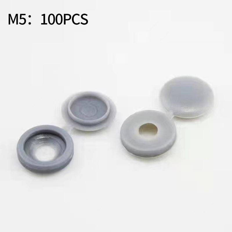 100Pcs Hinged Plastic Screw Cap Cover Nuts Fold Snap Protective Cap Button Screw Wood Furniture Decorative Nuts Bolts Hardware