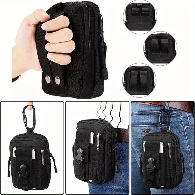 1Pc Unisex Tactical Waist Bag - Heavy-Duty Multi-Functional Belt Bag with Adjustable Strap, Secure Zipper Closure, Lightweight