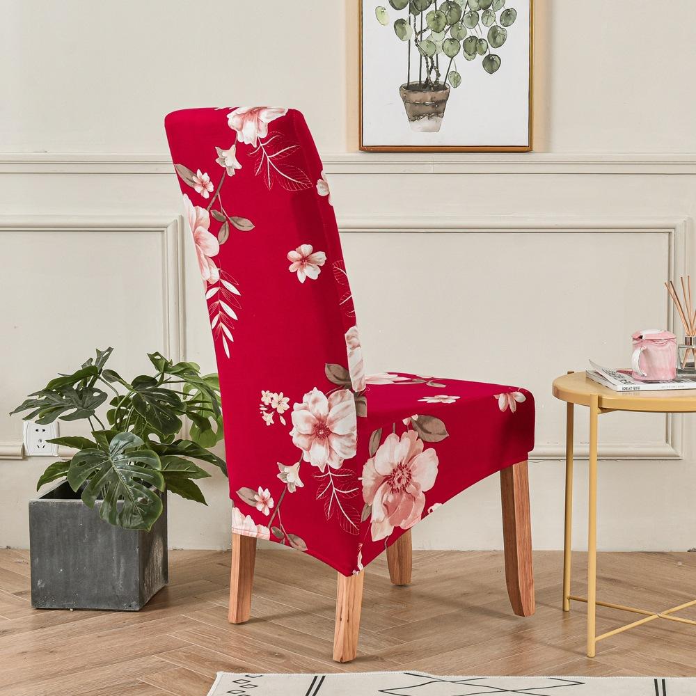 High Back Printed Elastic Large Diagonal Chair Cover Hotel Home Restaurant Chair Cover