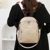 Soft Leather Versatile Backpack Women's Large-capacity New Simple Student Schoolbag Casual Retro Hand Shoulder Bag