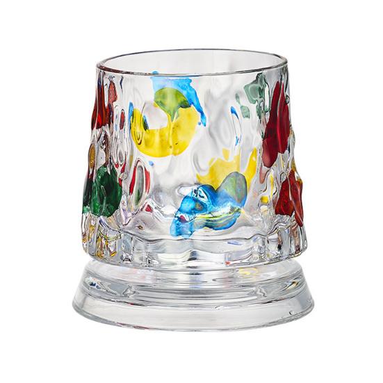 Spinning Whiskey Glass with Rotating Base360-degree Swirling Tumblers for Bourbon 1pc