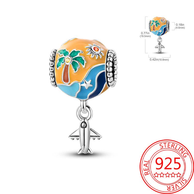 Miedziany Wieża Eiffla Samolot Podróżny Zawieszka Koraliki Pasują do Bransoletki Charm Oryginalnej Dla Kobiet Tworzenie Biżuterii