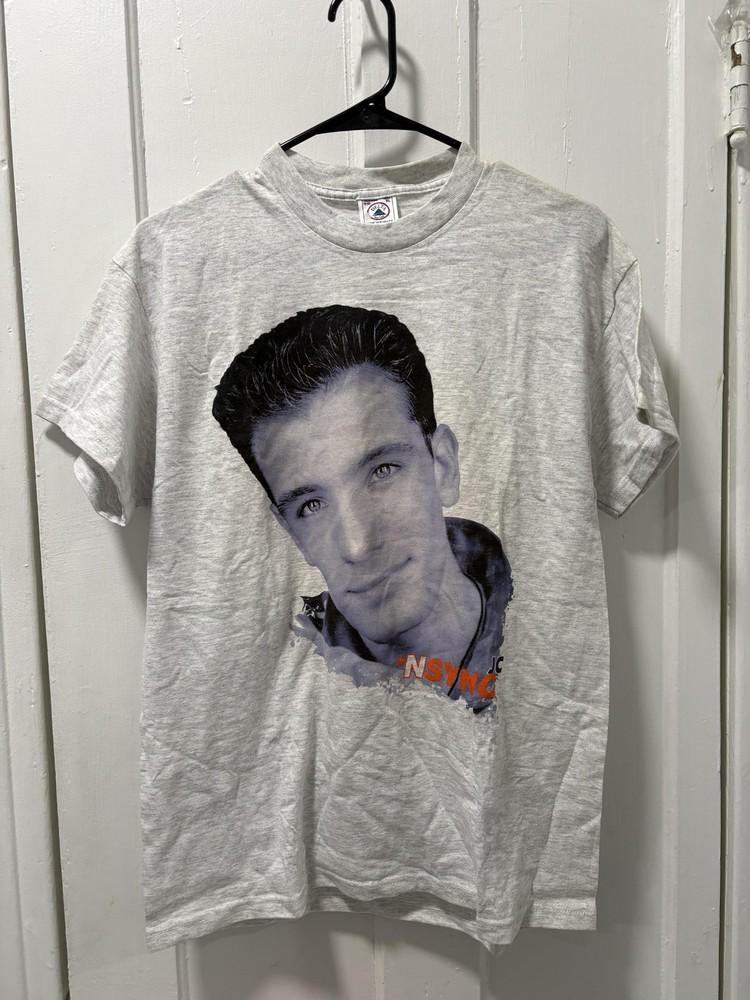 

NSYNC JC Shirt Youth XL 18-20 Gray Delta Photo Graphic Boy Band Pop Music Tee Unisex T-Shirt XXXL