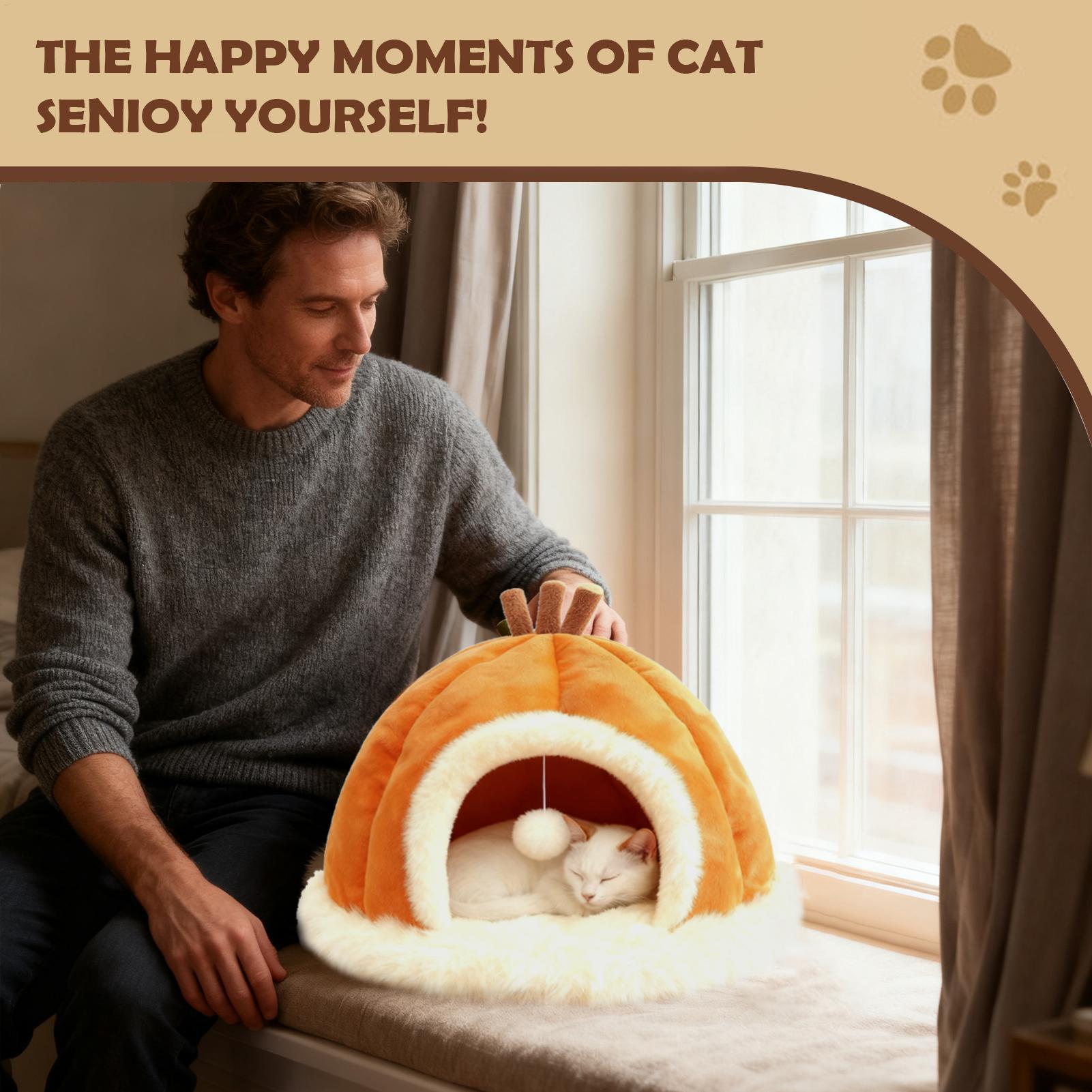 

Pet Cat House Washable Warm Plush Indoor Cat Cave For Winter For Napping Resting Playing Small Medium Large Breeds Living Room China Mainland