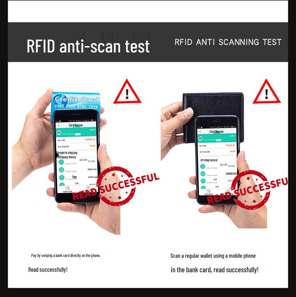 Men's RFID Anti-Theft Carbon Fiber Wallet - Large Capacity with Multi-Card Slots and Coin Purse