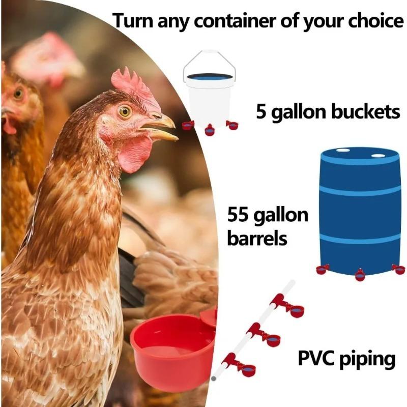 5/50 PEZZI Tazza per bere il pollo Bevitore automatico Mangiatoia per polli Mangiatoia per l'acqua Ciotola per bere Mangiatoia per l'acqua per pulcini Anatra Oca Quaglia