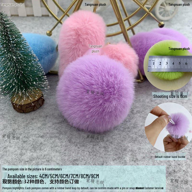 3cm 4cm 5cm Colored Imitation Rabbit Fur Pompon for Clothing, Bag Charms, Shoes & Hats DIY Decoration