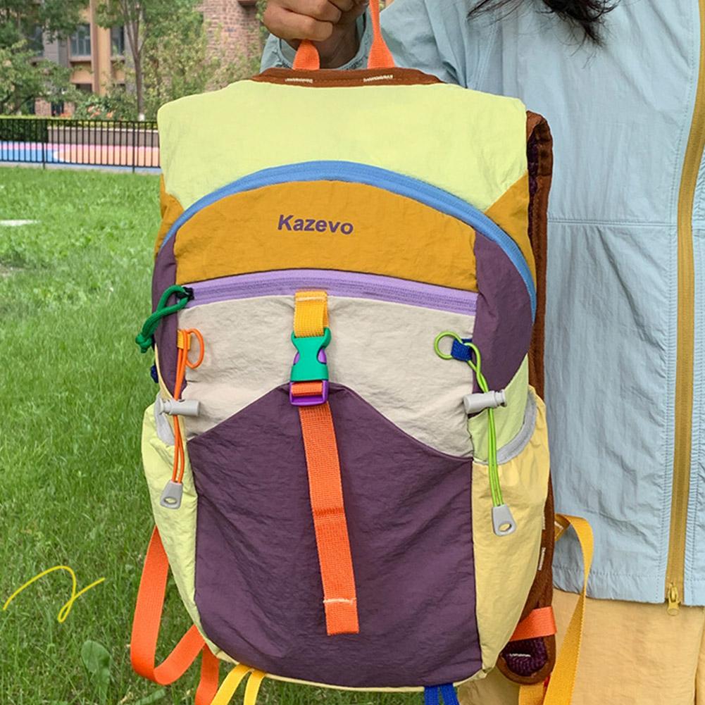 Zaino da Esterno Color Block per Donna Uomo Grande Capacità Zaino da Giorno per Viaggio Borsa Casual per Scuola Arrampicata Escursionismo Laptop