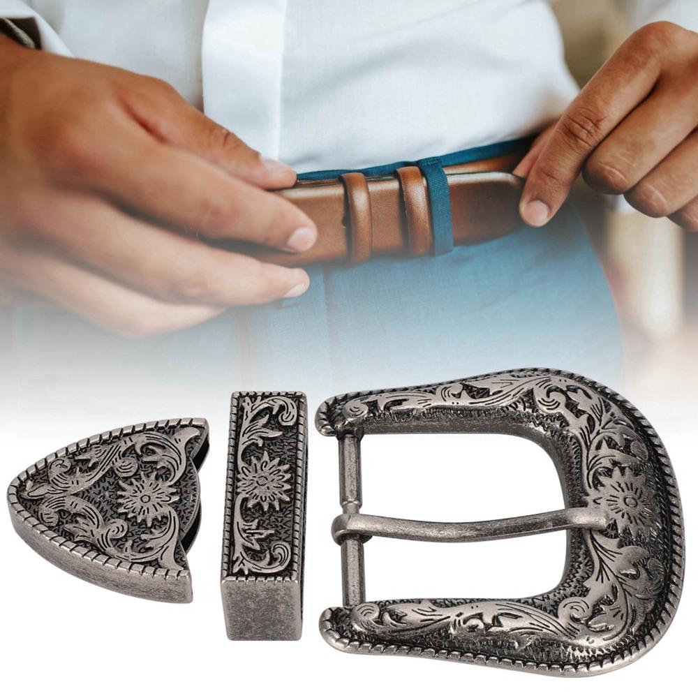 Antique Silver Alloy Waist Buckle Vintage Style Handmade Belt Buckle Western Wear