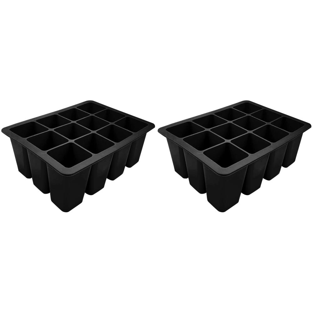 3-1 Stück 12 Löcher Silikon Anzuchtschale Sämlingsanzuchtschalen Anzuchttöpfe zur Samenvermehrung für Gartenbau Hydrokultur Anbausystem