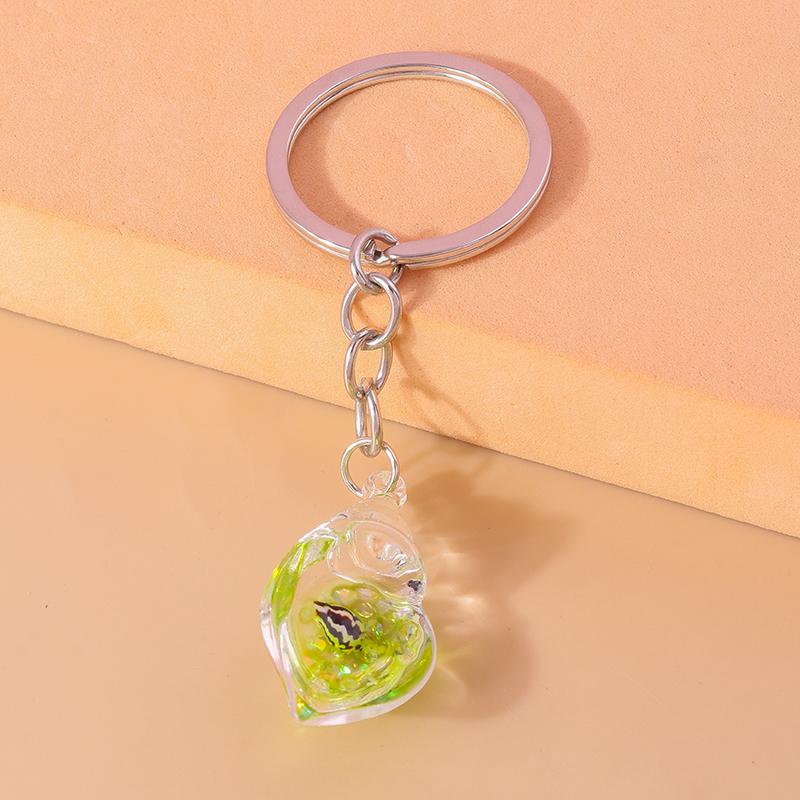 Cute Luminous Conch Keychain Marine Life Keyring Pendants for Car Key Holder Women Girls Handbag Accessories Jewelry Gifts