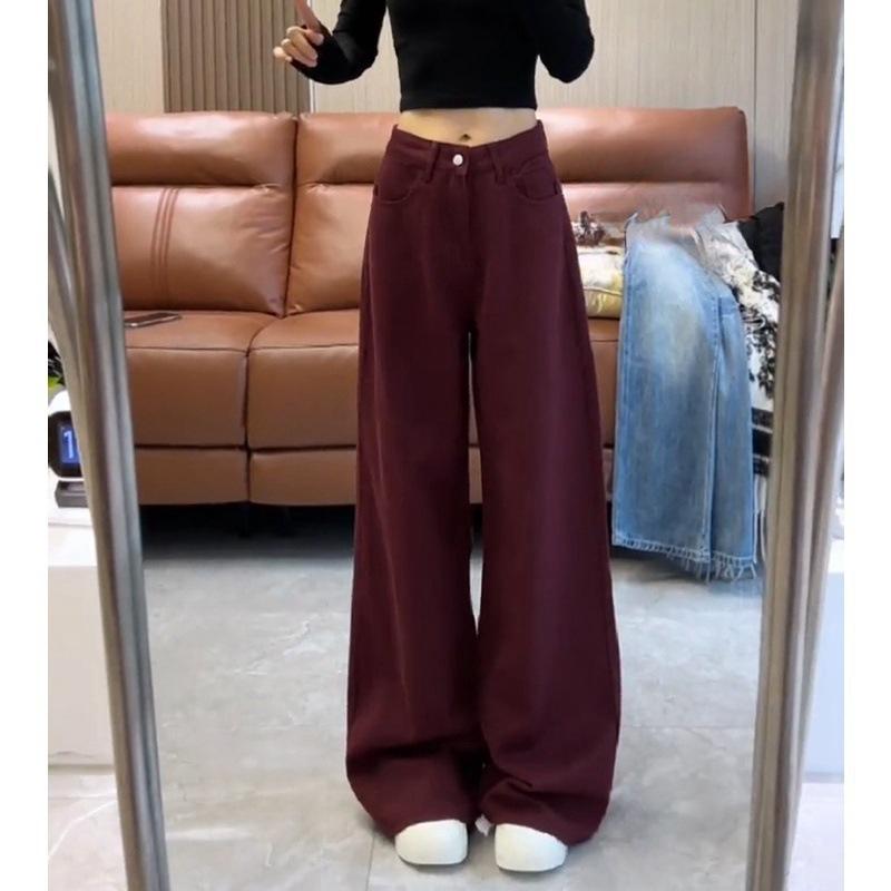 

2024 Autumn Plus Size Retro Wide-Leg High-Waist Jeans for Women S