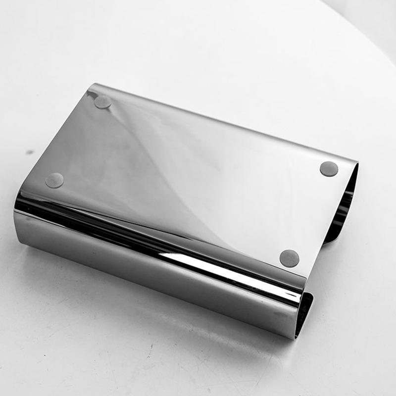 Stainless Steel Tissue Box, Artistic Pull-Paper Dispenser with Irregular Design - Desktop/Living Room Napkin Holder & Tissue Distributor