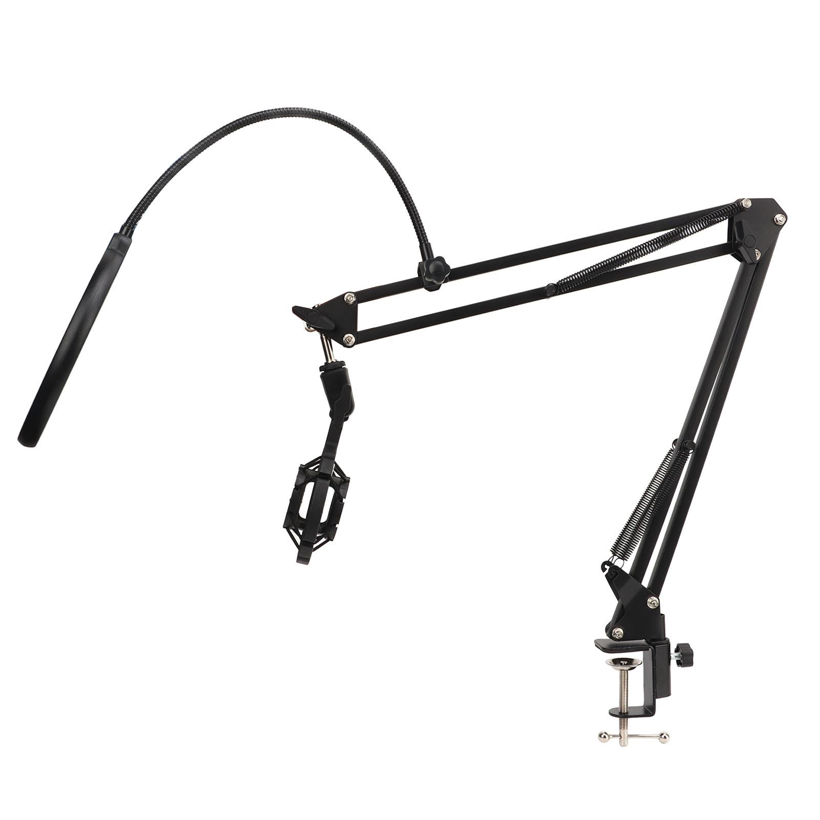 

NB35 Microphone Stand Adjustable Mic Suspension Arm Stand with 3 8in to 5 8in Screw Adapter Clip Shock Mount